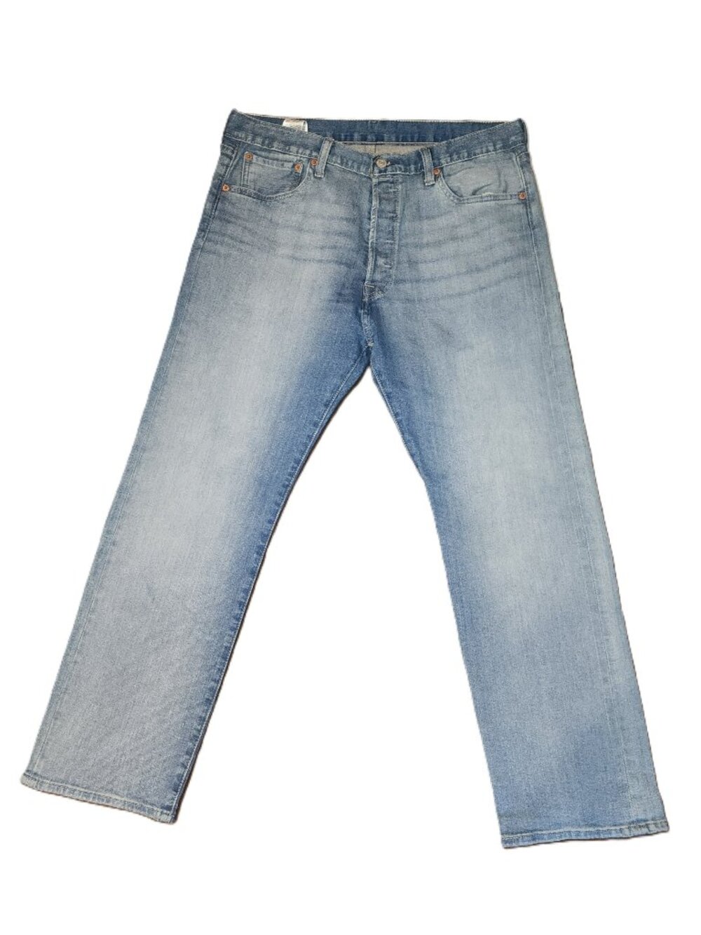 Levi's 501 Original Fit Jeans W35 L30 Light Wash Button Fly Straight Leg